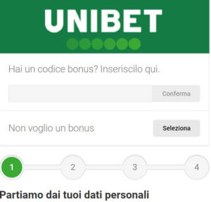 Unibet codice bonus iscrizione Codice Bonus Unibet Italia